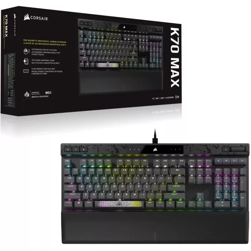 Corsair K70 MAX Πληκτρολόγιο Gaming USB German Μαύρο