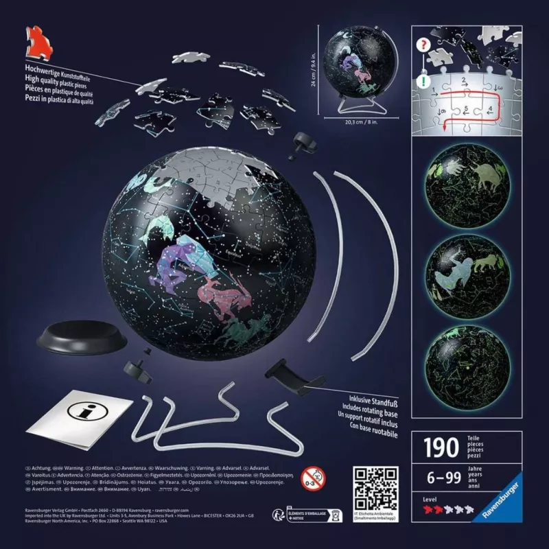 3D Puzzle Ball Star Globe λάμπει στο σκοτάδι