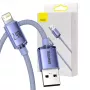 Καλώδιο Baseus Crystal Shine USB σε Lightning, 2,4A, 2m (μωβ)
