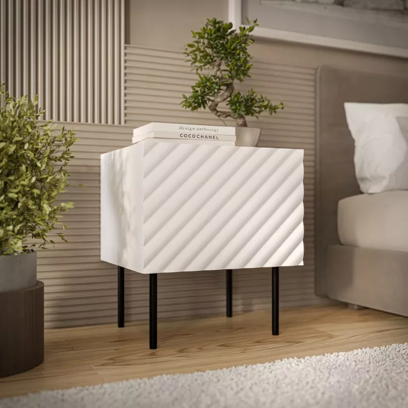 Κομοδίνο Cama LUCCA κομοδίνο 2 τεμ. 47x40x52 cm λευκό MDF/μοριοσανίδα
