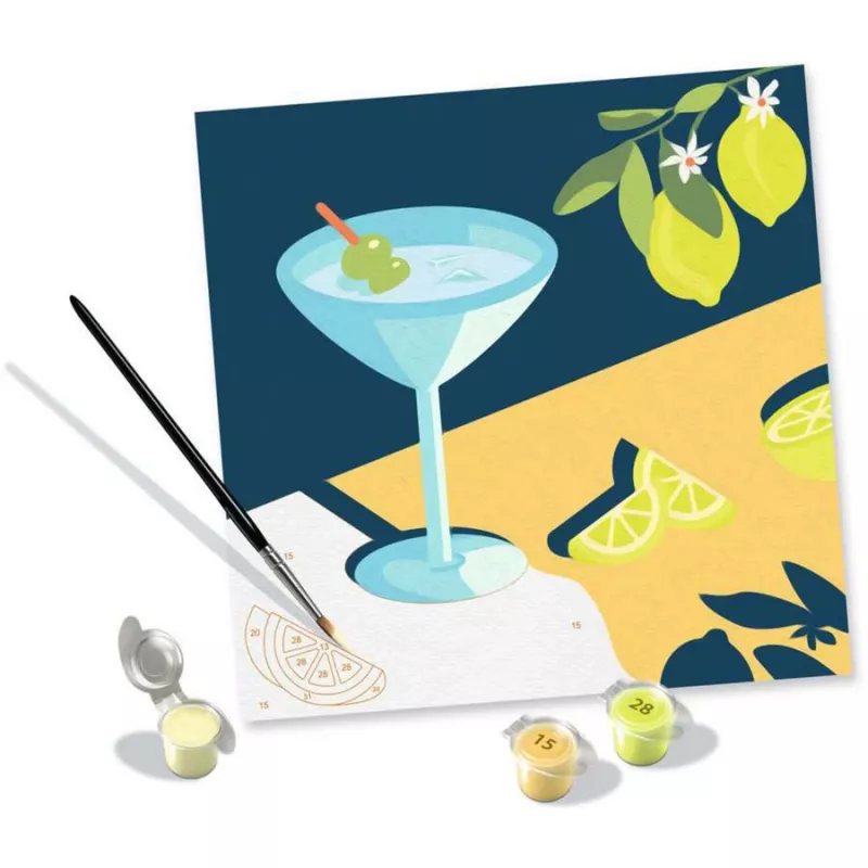 Σετ ζωγραφικής Ravensburger CreArt Mocktail Lemon – σετ ζωγραφικής με αριθμούς