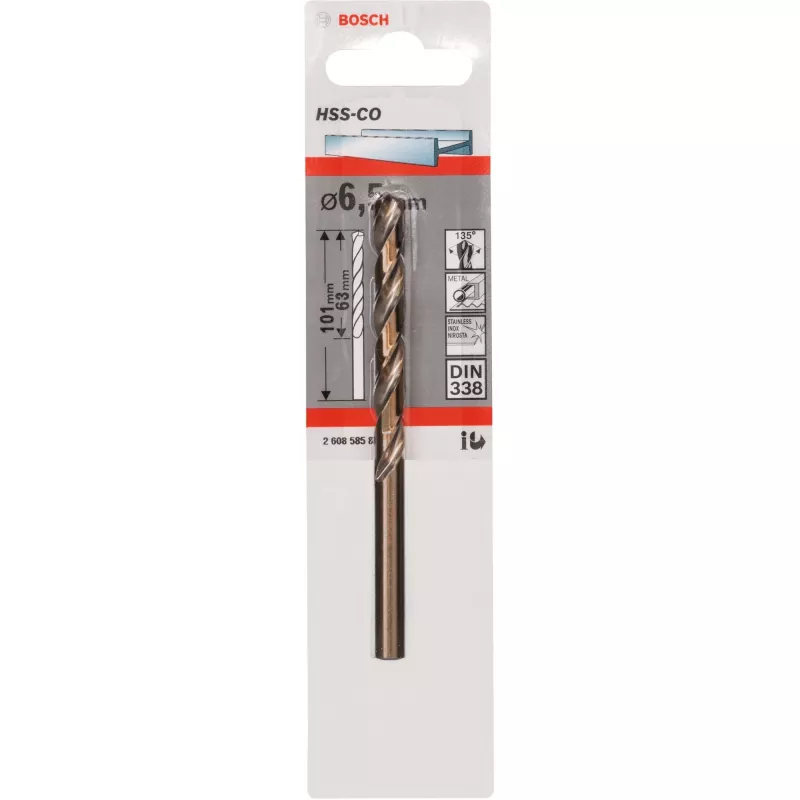 Τρυπάνι Twist Bosch HSS Cobalt 6.5 mm 1 pc