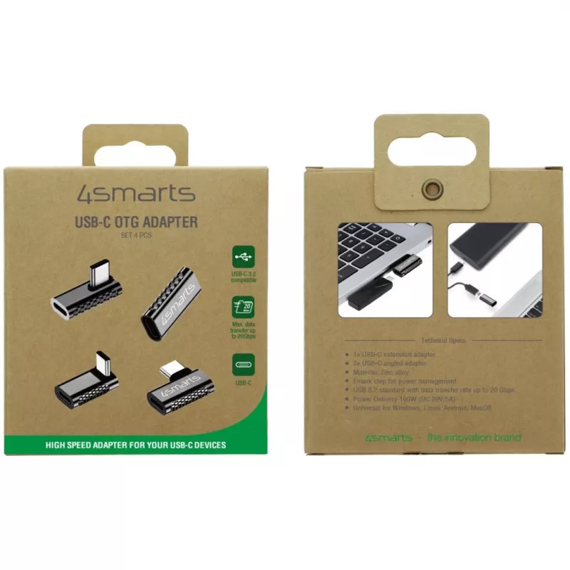 Αντάπτορας καλωδίου 4smarts 540464 USB-C σε USB-C Ασημί
