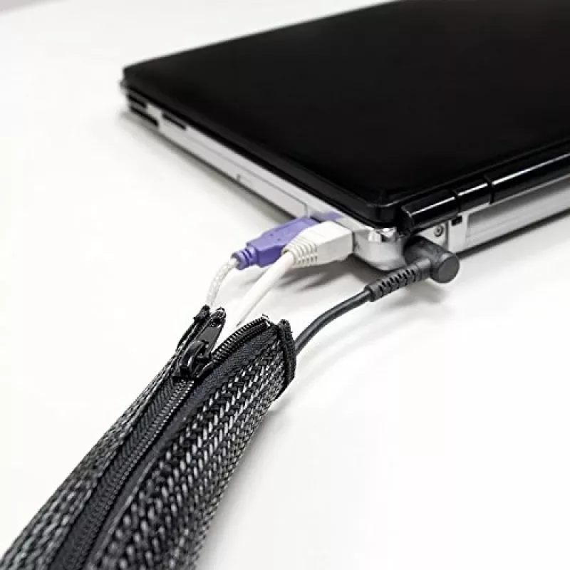 LOGILINK KAB0047 LOGILINK Εύκαμπτος οργανωτής καλωδίων με φερμουάρ, Μαύρο 2m