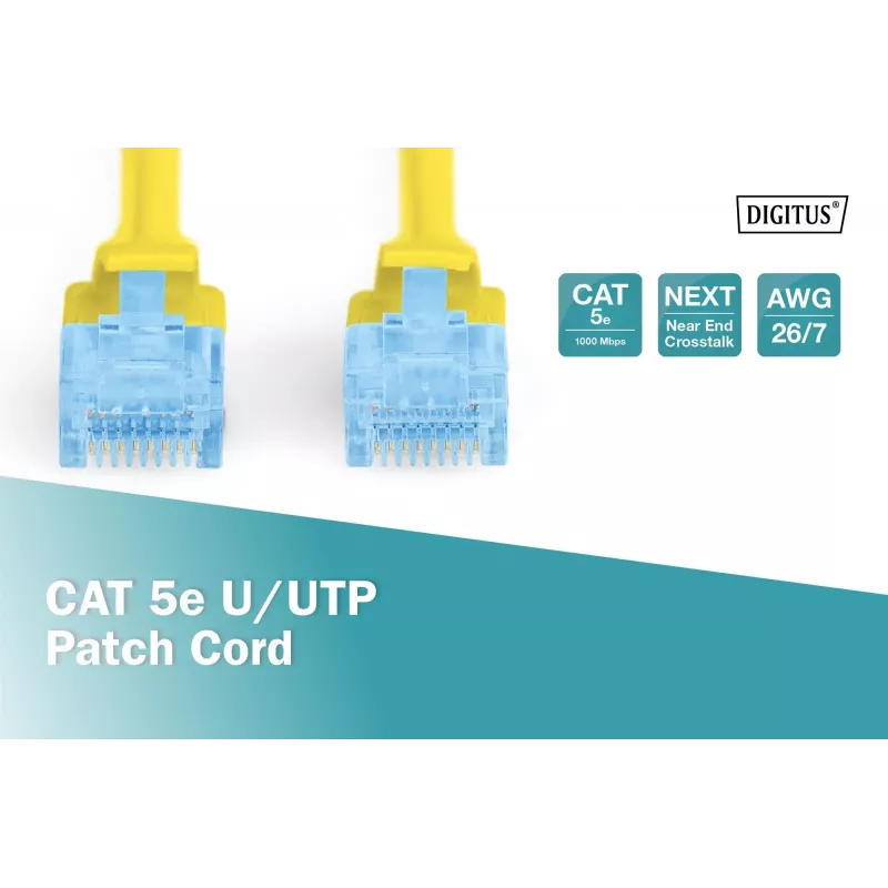 Καλώδιο patch Digitus CAT 5e U/UTP DK-1512-050/Y 5m κίτρινο