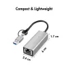 Προσαρμογέας USB-A/-C σε 2,5G Ethernet, γκρι