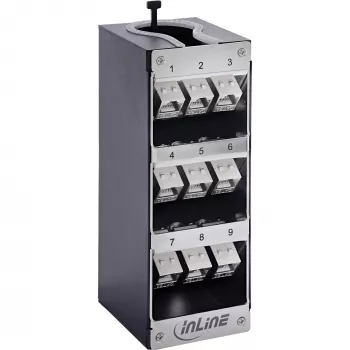 InLine 76203P Keystone Patchpanel, 9-Port Cat.6A, Τοποθέτηση σε τοίχο/ράγα DIN