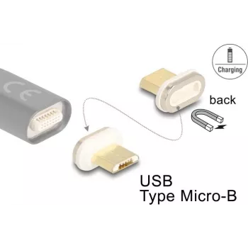 Αντάπτορας καλωδίου DeLOCK 66575 μαγνητικός USB Micro-B χρυσό λευκό