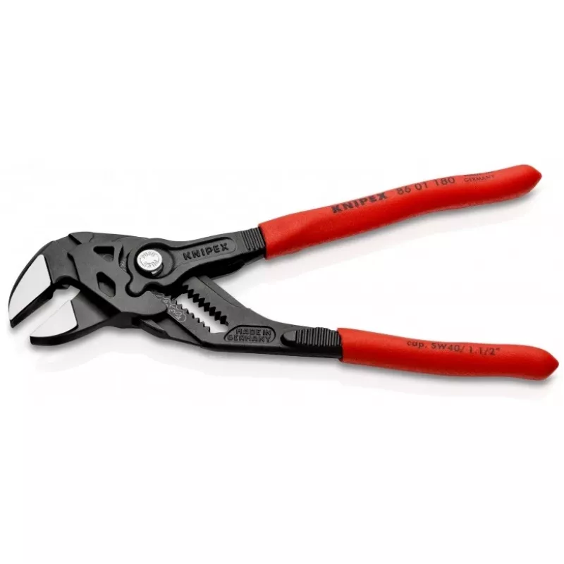 Knipex 86 01 180 γερμανικό κλειδί τύπου πένσας, 180 mm, μέγ. άνοιγμα 40 mm, ρυθμιζόμενο σε 15 θέσεις, κόκκινο