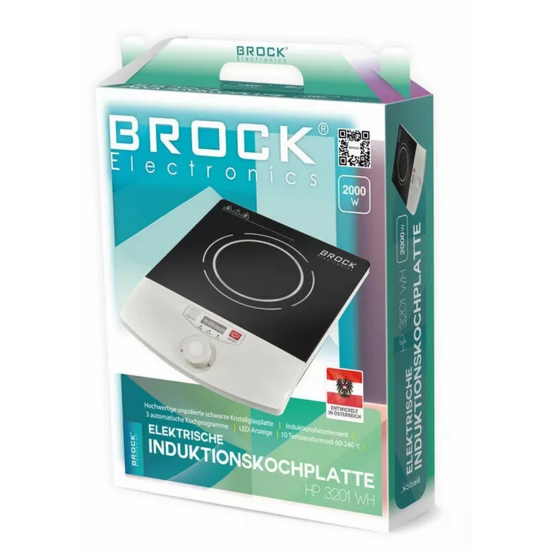 Brock HP 3201 WH επαγωγική εστία μίας ζώνης, 60-240 °C, μαύρο/λευκό