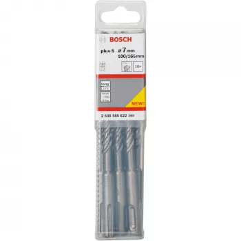 Bosch 2608585622 SDS-plus-5 τρυπάνια κρουστικά, Ø 7 mm, μήκος εργασίας 100 mm, 10 τεμ.