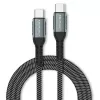 Qoltec 52358 καλώδιο USB-C σε USB-C, USB 2.0, 480 Mbps, 100 W PD, QC 3.0, πλεκτό νάιλον, 1,5 m, μαύρο