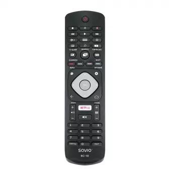Τηλεχειριστήριο SAVIO RC-10 για Philips TV, IR ασύρματο, μαύρο, με κουμπιά