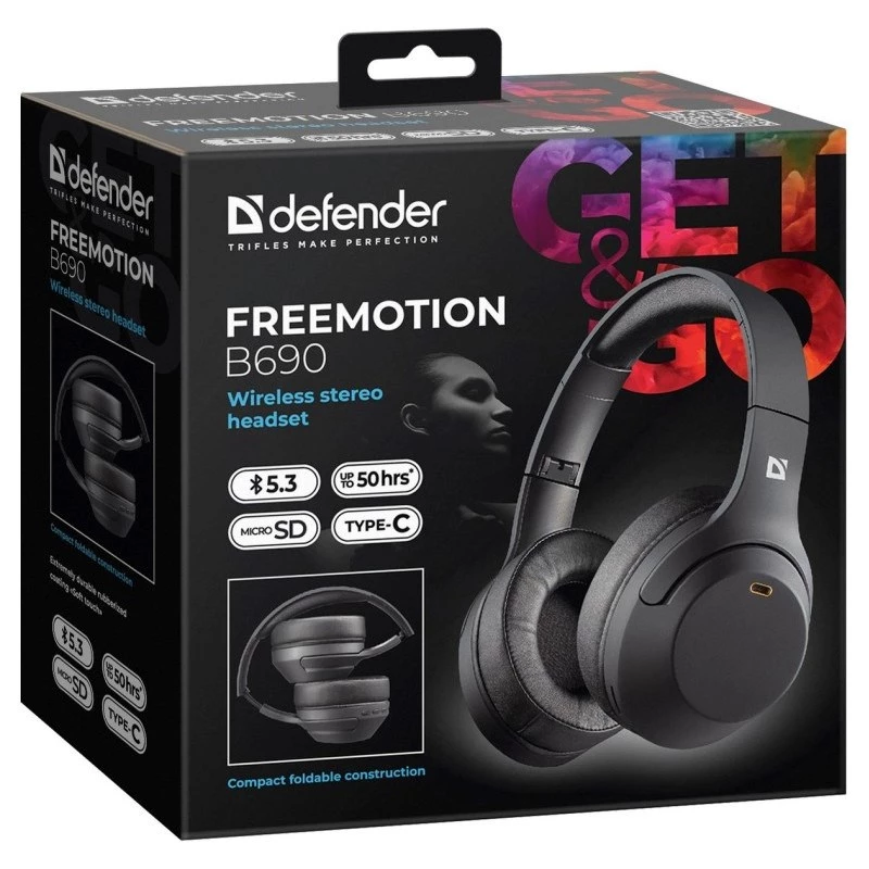 Ακουστικά Defender Bluetooth Freemotion B690 μαύρα