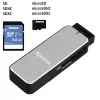 Hama 123900 αναγνώστης καρτών USB 3.0 SD/microSD, αλουμίνιο, μαύρο/ασημί