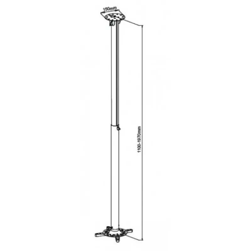 Techly ICA-PM-104XL Βάση προβολέα οροφής Ασημί