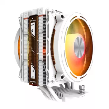 Ψύκτρα επεξεργαστή Darkflash E400 PLUS (λευκό) — ενεργή ψύξη αέρα για CPU, σχεδίαση πύργου, διαμόρφωση ενός ανεμιστήρα