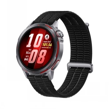 Smartwatch HUAWEI GT Runner 2 — 1,32 inch (3,35 cm) AMOLED 466×466, Θήκη τιτανίου, GPS, Λουράκι Fluoroelastomer μαύρο