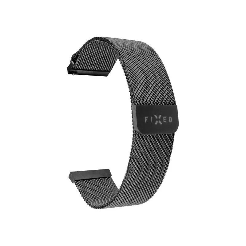 Λουράκι ρολογιού FIXED Mesh Strap FIXMEST-18MM-BK 18 mm γρήγορης αλλαγής μαύρο μεταλλικό mesh