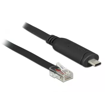 DeLock - Σειριακός αντάπτορας - USB-C - RS-232 x 1 - μαύρο (63912)