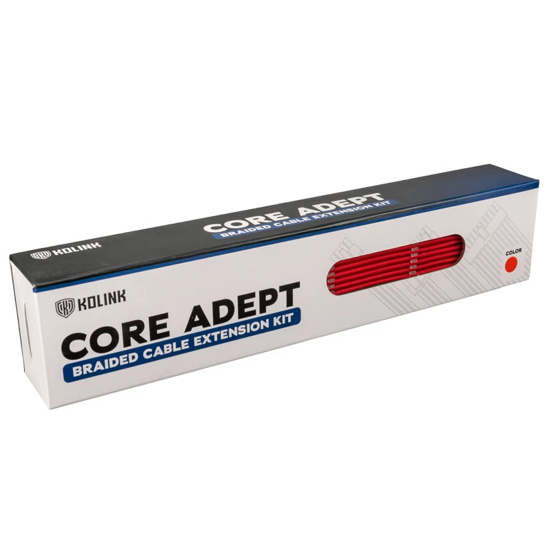 Kolink Core Adept COREADEPT-EK-RED σετ πλεκτών καλωδίων προέκτασης, 6 καλώδια, κόκκινο