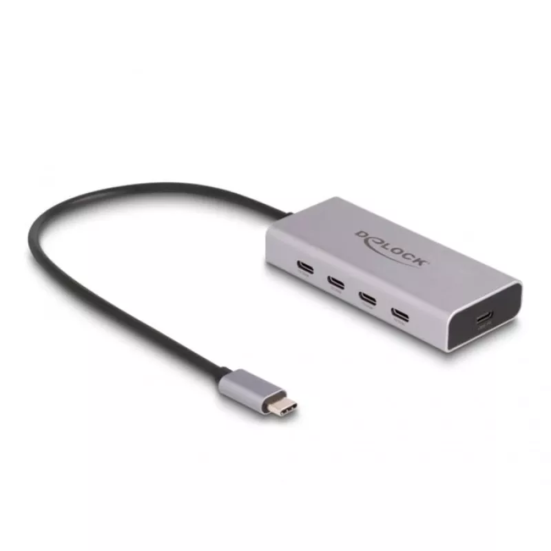 DELOCK USB Hub 10 Gbps Type-C 4 Ports PD 85W καλώδιο 30cm