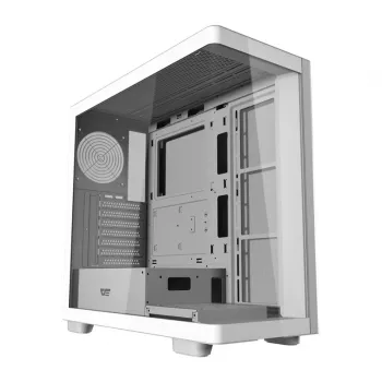 Κουτί υπολογιστή DarkFlash DS900G λευκό — Mid-Tower, σκληρυμένο γυαλί, χωρίς ανεμιστήρες