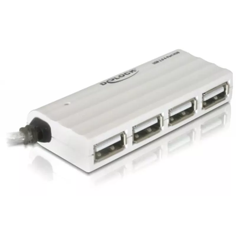 USB Hub DeLOCK 87445 4-Port εξωτερικό 480 Mbit/s λευκό