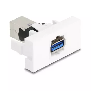 Keystone-Modul DELOCK 90910 – επίπεδη θύρα USB-A, λευκό, 45×22,5×42,6 mm