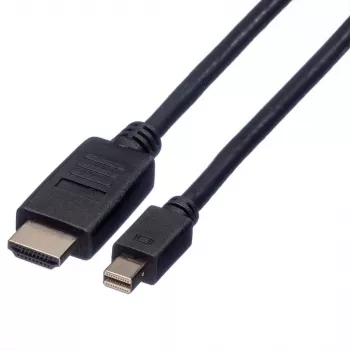ROLINE - Καλώδιο βίντεο / ήχου - DisplayPort / HDMI - 32 AWG - Mini DisplayPort (M) - HDMI, 19 ακίδων (M) - 3 m - Θωρακισμένο - μαύρο (11.04.5792)