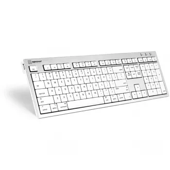 Πληκτρολόγιο Logickeyboard SKB-CWMU-UK Office USB QWERTY UK English ασημί λευκό