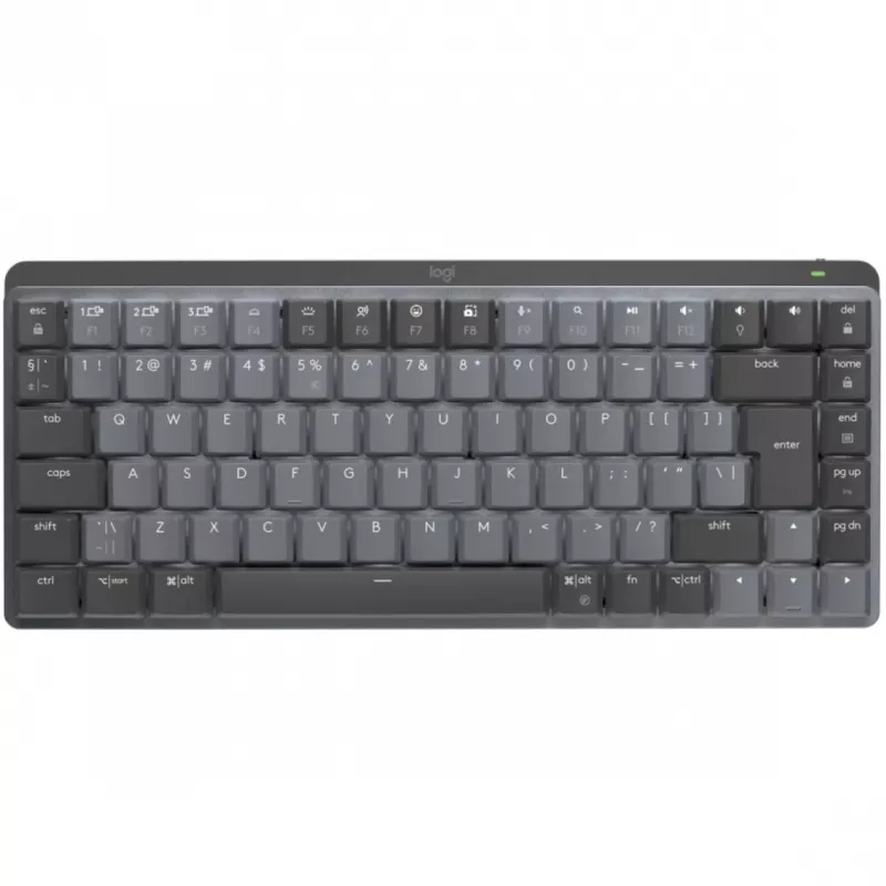 Logitech MX Mechanical Mini 920-010782 ασύρματο φωτιζόμενο πληκτρολόγιο, διακόπτες με κλικ, RF ασύρματο + Bluetooth LE, US International QWERTY, γραφίτης