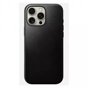 Θήκη κινητού Nomad Modern Leather Case για iPhone 16 Pro Max, 6,9 ίντσες (17,5 cm), μαύρο, δέρμα+PC+TPU