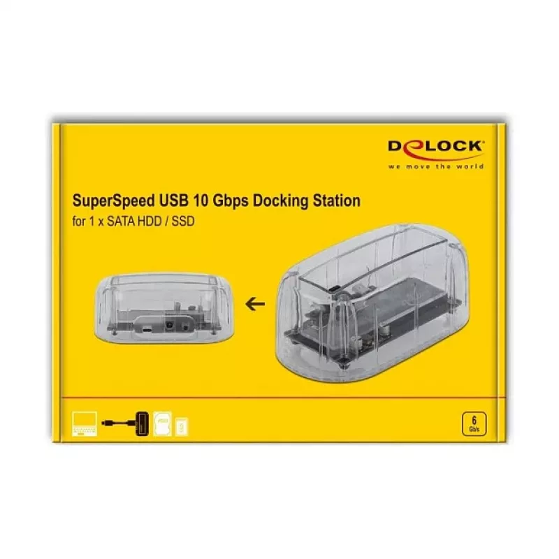 Θήκη HDD/SSD DeLOCK 64089 Διαφανές 2,5/3,5 ίντσες