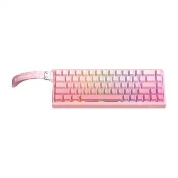Ενσύρματο gaming πληκτρολόγιο Onikuma G69 — ροζ, σύνδεση USB, full-size layout