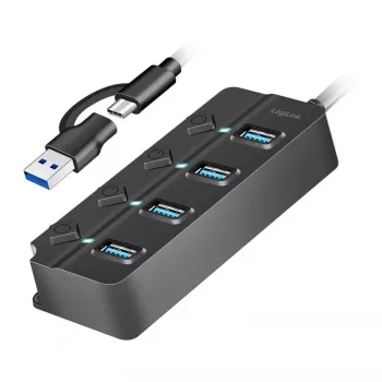 USB 3.2 Gen1 HUB, 4x USB-A διακόπτης on/off