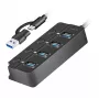 USB 3.2 Gen1 HUB, 4x USB-A διακόπτης on/off