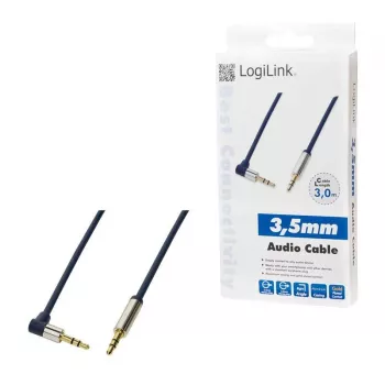 LOGILINK CA11300 LOGILINK - Καλώδιο ήχου 3,5 m/m 90 3m Μπλε