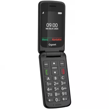 Gigaset GL595 κινητό τηλέφωνο για ηλικιωμένους 7,11 cm (2,8 ίντσες) Dual SIM, κουμπί SOS, ανθεκτικό σε πιτσιλιές και σκόνη, 32 MB RAM, υποδοχή microSD, μαύρο