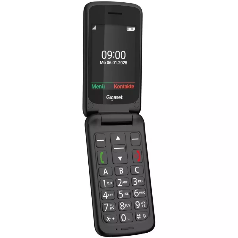 Gigaset GL595 κινητό τηλέφωνο για ηλικιωμένους 7,11 cm (2,8 ίντσες) κουμπί SOS, ανθεκτικό σε πιτσιλιές και σκόνη, 32 MB RAM, υποδοχή microSD, μαύρο