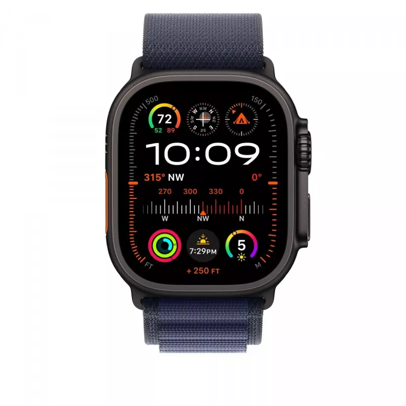 Apple 49 mm Navy Alpine Loop - Small - μαύρο φινίρισμα Titanium