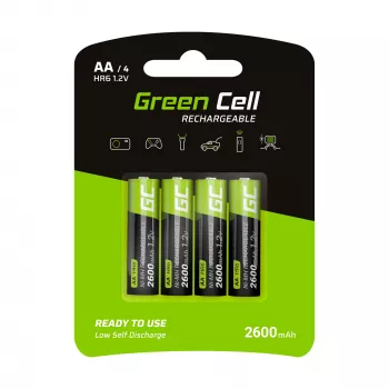 Επαναφορτιζόμενη μπαταρία Green Cell GR01 AA NiMH 1,2 V 2600 mAh, 4 τεμ., πράσινο