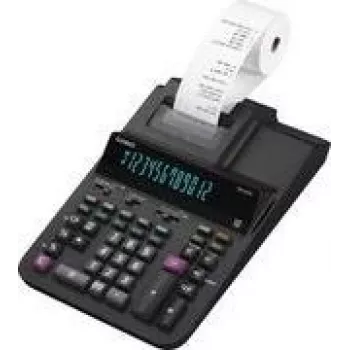 Επιτραπέζια αριθμομηχανή με εκτύπωση CASIO DR-200R-BK, συμπαγής μαύρη αριθμομηχανή με εκτύπωση