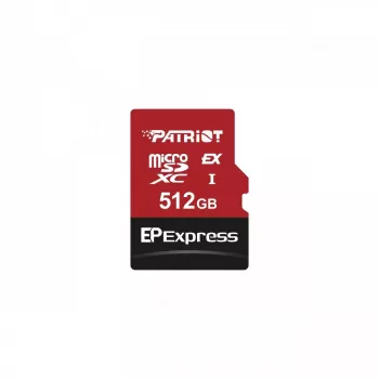 Κάρτα μνήμης MicroSDXC PATRIOT PEF512GEPEXMCX 512 GB UHS-I U3 V30 Class 10, ανάγνωση 800 MB/s, εγγραφή 600 MB/s, διακόπτης προστασίας εγγραφής
