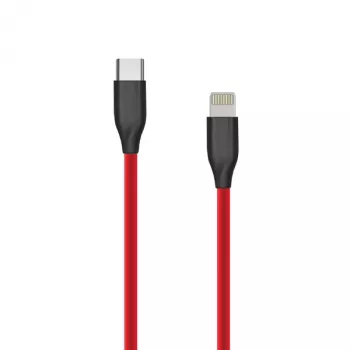 Καλώδιο σιλικόνης USB Type-C σε Lightning, 2m (κόκκινο)
