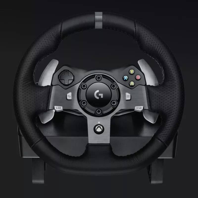 Logitech G920 Driving Force τιμόνι αγώνων με πετάλια για Xbox One και PC, USB, μαύρο (941-000123)