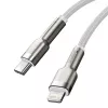 Καλώδιο USB-C σε Lightning Baseus Cafule 1 m, 20 W, περίβλημα ψευδαργύρου, λευκό