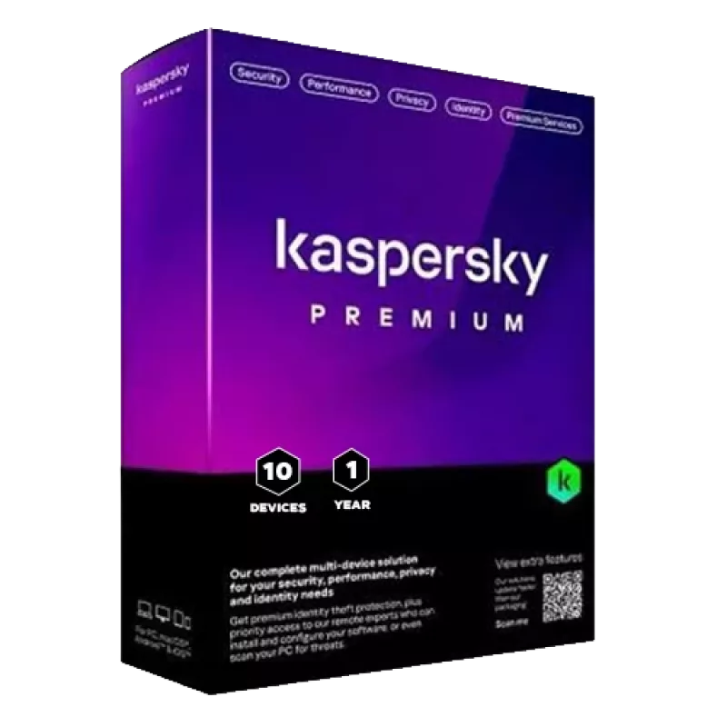 Kaspersky Premium + Υποστήριξη πελατών | 10 συσκευές | 1 έτος | EU