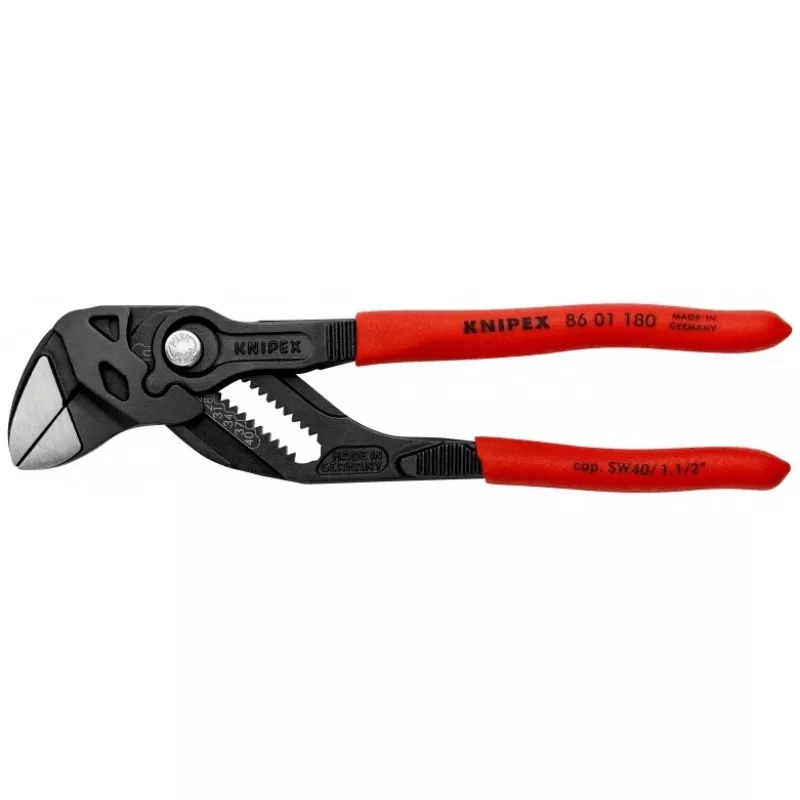 Knipex 86 01 180 γερμανικό κλειδί τύπου πένσας, 180 mm, μέγ. άνοιγμα 40 mm, ρυθμιζόμενο σε 15 θέσεις, κόκκινο