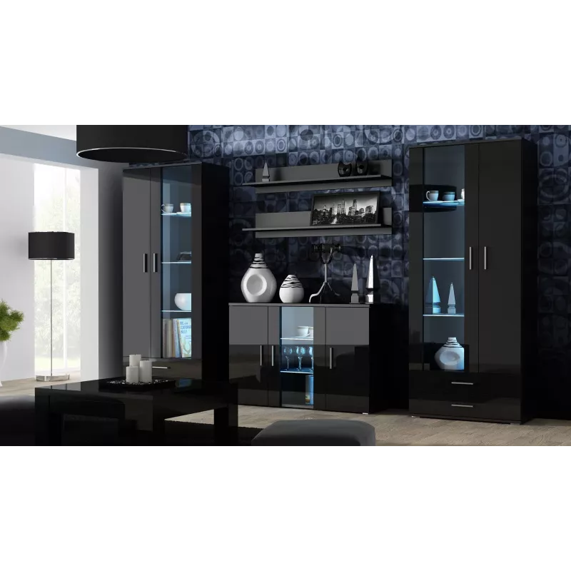 Sideboard Cama SOHO S7 120 cm Μαύρο Γυαλιστερό